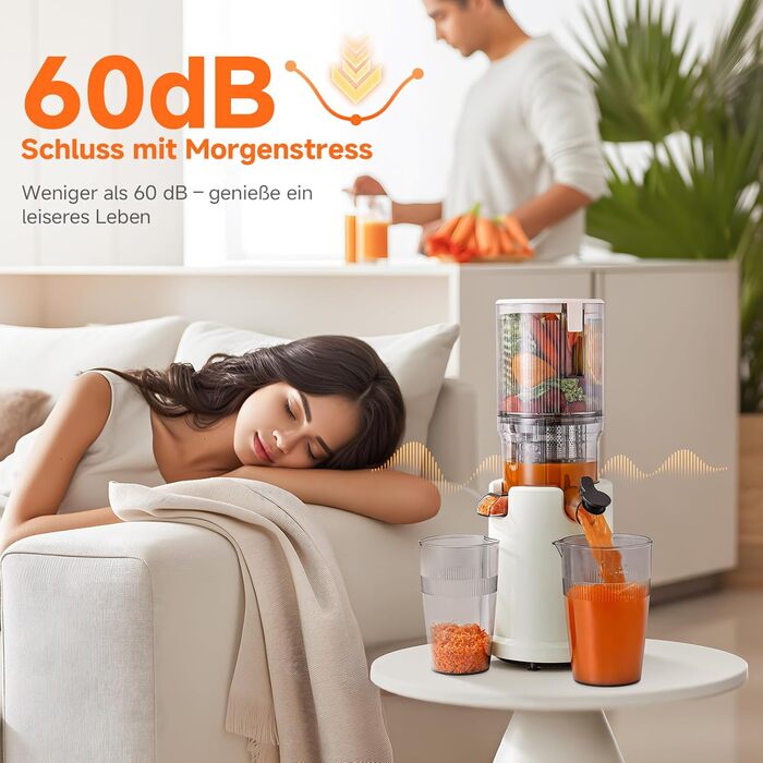 AOBOSI Швидкий соковитискач з великою завантажувальною воронкою 135 мм, 200 Вт, холодний віджим, соковитискач із функцією зворотного ходу та потрійним фільтром, BPA-free, тихий, ідеальний для свіжого соку з фруктів та овочів (45 мм, темно-синій)