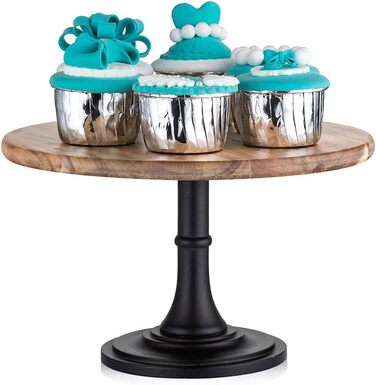 Підставка для торта Nuptio Rustikaler: дерев'яна, чорна, діаметром 25 см, для весілля, дня народження, дитячого свята