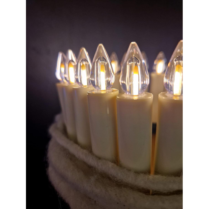 LED-свічки для ялинки Lumix SuperLight Flame Mini Elfenbein, 9 см, тепле біле світло, без пульта, таймер 4 години, розширений набір 6 шт.