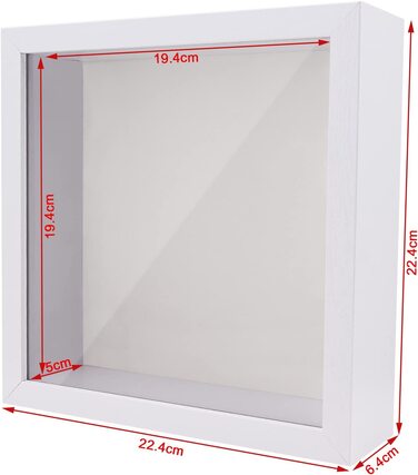 Рамка для колажів ShawFly 3D Shadow Box квадратна 22,3 см біла