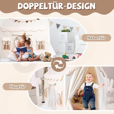 Дитяче намет-ігровий будиночок з 2 входами, з підсвіткою та підстилкою, для дітей від 3 років