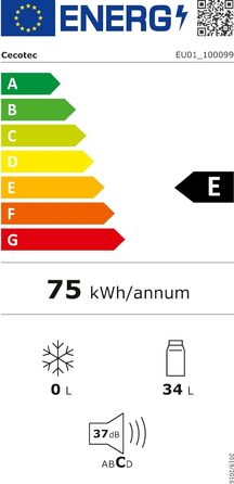 Винний шкаф Cecotec Bolero Grandsommelier 830 Coolcrystal: охолодження, терморегуляція 8-18°C, сенсорне управління, LED, для 12 пляшок (Inox + Holz)