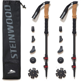 Туристичні палиці Steinwood Premium Carbon - легкі, регульовані, в т.ч. гумовий бампер і сумка для перенесення