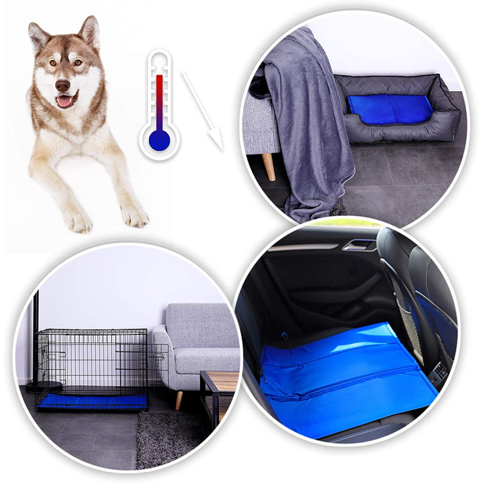 Охолоджуючий килимок lionto для домашніх тварин охолоджуючий килимок для собак охолоджуючий килимок для домашніх тварин, (XL) 120x80 см синій Синій (XL) 120x80 см