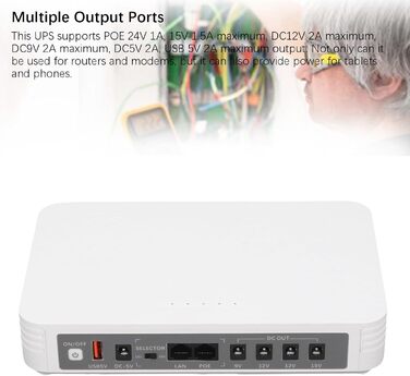 Mini UPS Marhynchus 8000mAh з батареєю, індикатором та підтримкою англійської мови для роутера, камери, телефону (EU-штекер)