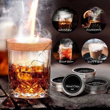 Набір для копчення коктейлів Cocktail Smoker Kit MKNZOME: для віскі, коктейлів, вина, кави та м'яса