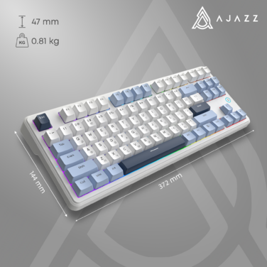 Дротова механічна клавіатура Ajazz AK870 V2 Flying Fish Switches White (AK870-V2-FF-BWB)