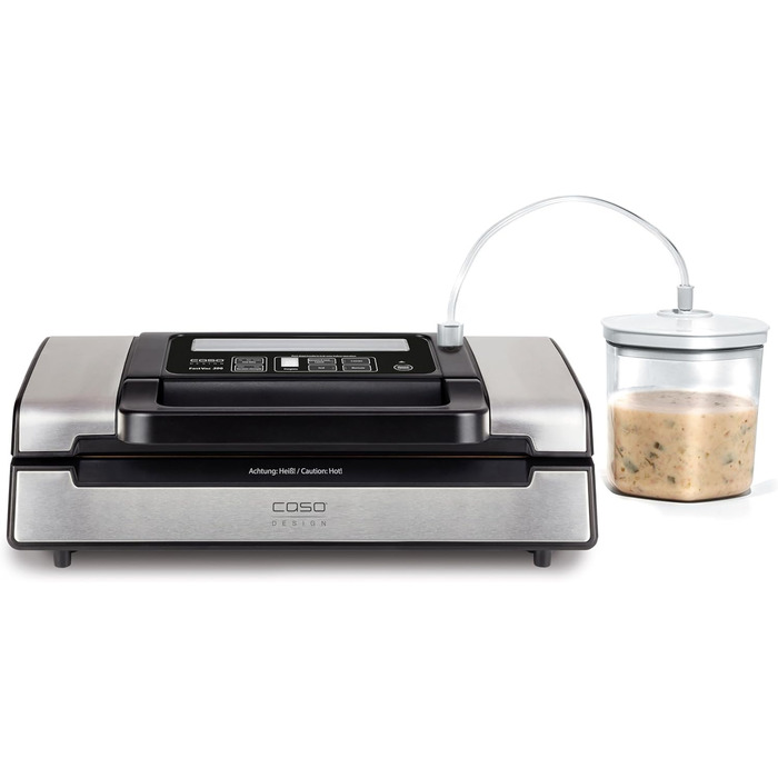 Професійний вакууматор CASO FastVac 500 для бізнесу, вакуумний пакувальник з подвійним швом та потужним насосом 20 л/хв, комплект з 2 рулонами фольги