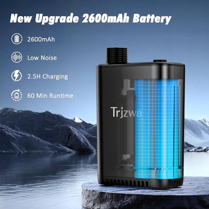 Портативна душова помпа для кемпінгу, 2600mAh, регульований душовий насадка, перезаряджувана, для відпочинку, подорожей, автомийки, купання тварин, саду