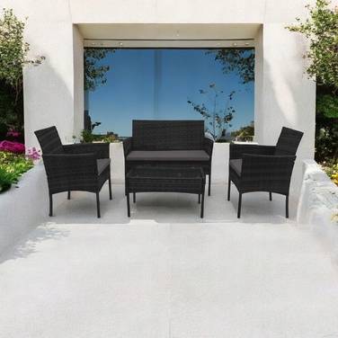 Комплект садових меблів із техноротанга MTG Trade Group, чорний, 4 предмети