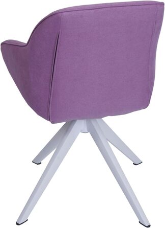 Крісло Mendler для обідньої зони HWC-K27, кухонне крісло з підлокітниками, поворотне, тканина, ліловий