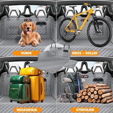 Ковдра для собак Lovpet для захисту багажника на заднє сидіння автомобіля (сіра)