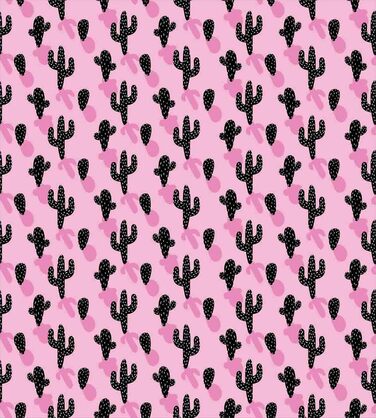 Набір підковдр для кактусів Двоспальне ліжко, мексиканська флора в мультяшному стилі, м'яка форма Високоякісна підковдра з 3 предметів з 2 наволочками, 220 x 220 см - 75 x 50 см, рожевий чорно-білий