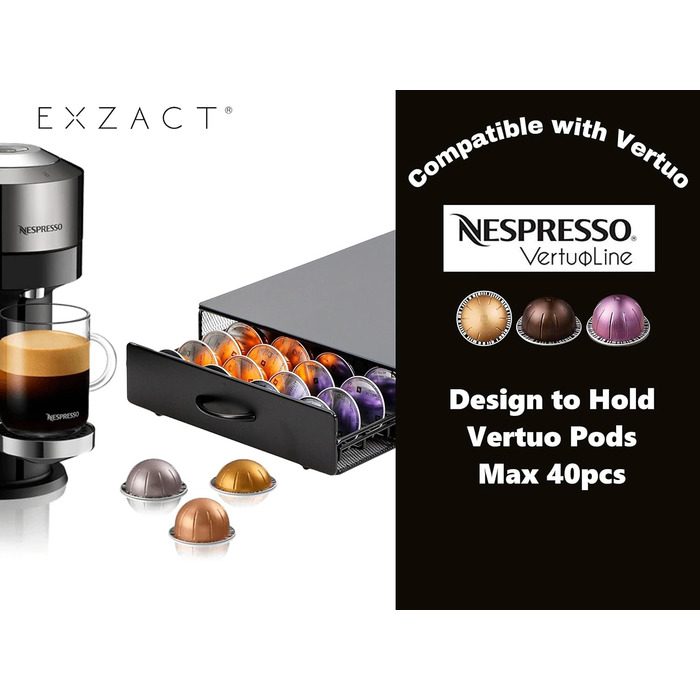 Стійка для капсул кави Exzact сумісна з Vertuo та Vertuoline (24/40 шт.)