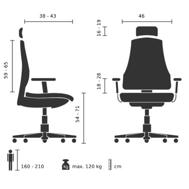 Робоче крісло / стільниця стілець RESISTIO WORK тканина чорний hjh OFFICE