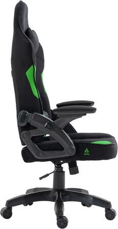 Крісло геймерське KRAKEN CHAIRS - ергономічне, тканинне, для комп'ютера, 130 кг, чорно-зелене