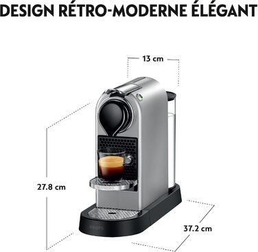 Кавомашина Nespresso Krups Citiz Silver YY4118FD – компактна та стильна