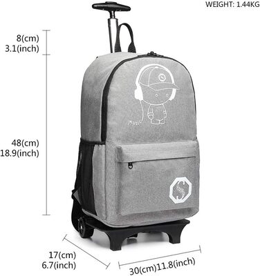 Дитяча валіза-рюкзак KONO 48х30х17 см сіра