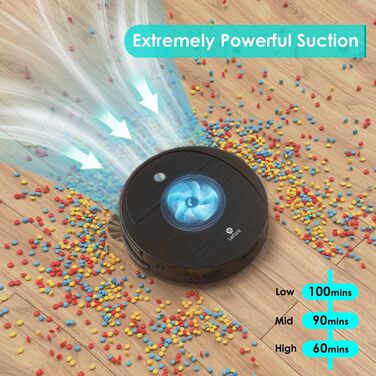Робот-пилосос LEFANT M320 з функцією миття, потужність 6000 Па, зони заборони, для твердих підлог та килимів, керування через додаток/Alexa, розпізнавання килимів (M1)