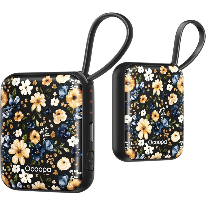 Електричні грілки для рук Ocoopa 2 шт., багаторазові, 4000mAh, USB, 3 режими нагріву, до 52°C, подарунок, для зимових видів спорту, подорожей та активного відпочинку, UT5 Nano Wiesengeflüster (Ocoopa x Artist Edition)