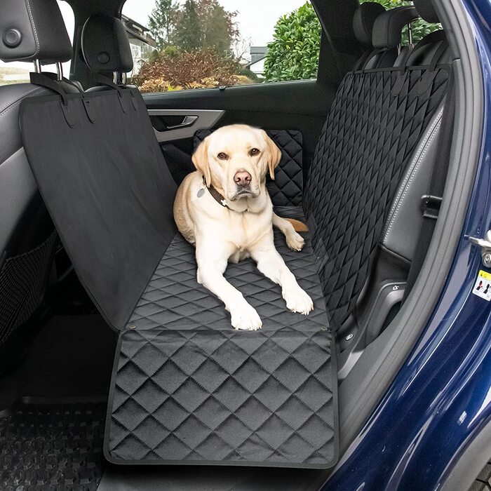 Базове ковдру WhizProducts для собак на задньому сидінні автомобіля з бічним захистом і кріпленням сидіння - водонепроникне автомобільне ковдру для собак на задньому сидінні для подорожей і транспортування для собак-міцний килимок для собак на задньому си