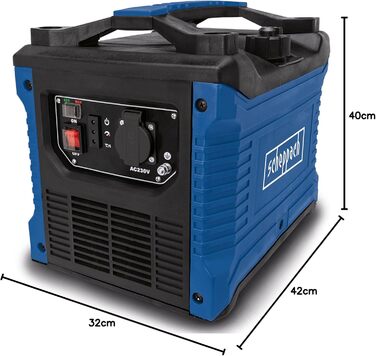 Генератор бензиновий Scheppach SG1600i інверторний, 2000W, 2 розетки 230V, 2 USB, 64dB