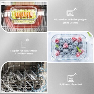 Набір контейнерів для зберігання продуктів FE1537-чорний (20 шт.): контейнери + кришки, миюча посуду, для мікрохвильовки та морозильника, герметичні