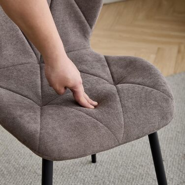 Набір обіднього столу GrandCA HOME: круглий стіл 100 см та 4 сучасні лінові стільці, для вітальні, кухні, їдальні. Колір: темно-сірий + коричневий (під мармур)