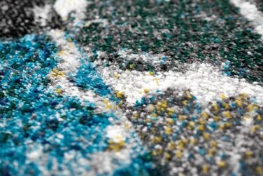 Сучасний килим з геометричним візерунком килимок для шафи або ліжка розміром 80x150 см (80 x 300 см, сіро-блакитний)