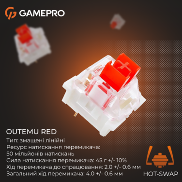 Дротова механічна клавіатура GamePro Genesis Metallic (MK144G) 100% Red switches