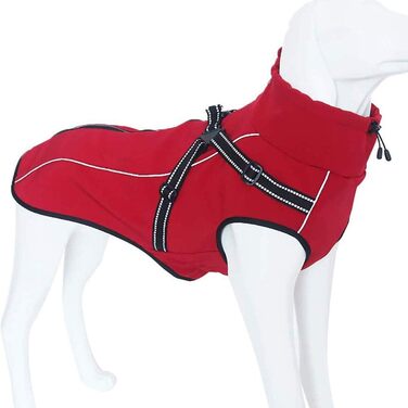Куртка для собак Hmpet, вітрозахисна жилетка для собак зимова, тепле пальто для собак, смужки refex, одяг для собак Kate's weather, одяг для великих собак, червоний (XL)