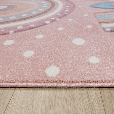 Дитячий килимок з коротким ворсом Heart Points Pink Cream Grey, Розмір 80x150 см (200x290 см)