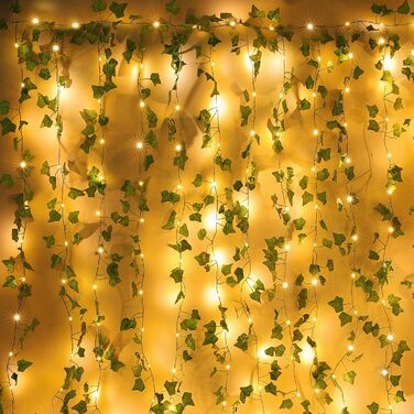 М, 8 режимів, стійкий до погодних умов для приміщення/вулиці, 192 LED Ivy String Light, 1,2x1,5