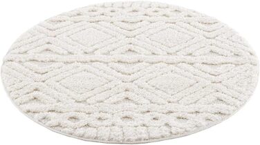 Килим City Shaggy Carpet Cream Diamond 3D Effect Shaggy Boho Scandi, 200 см круглий