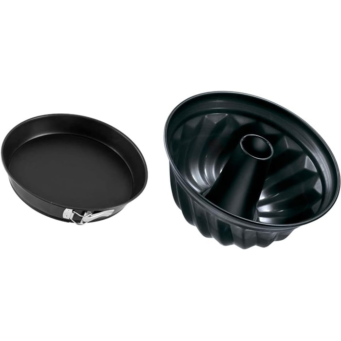 Конічна пружинна форма 32 см ЧОРНИЙ МЕТАЛІК, форма для випічки з плоским дном, високоякісна форма для випічки з антипригарним покриттям, (колір чорний), кількість (набір деків), 6530