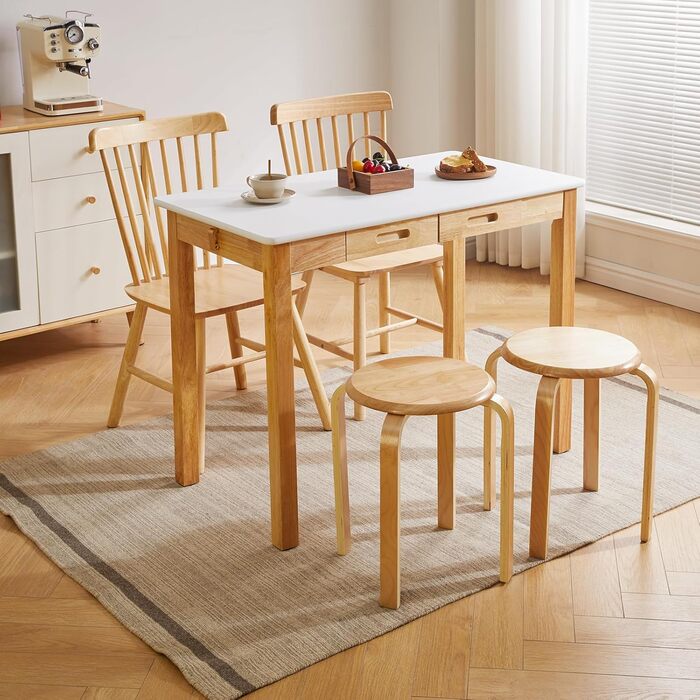 Дерев'яний письмовий стіл з шухлядою та вішалкою, компактний комп'ютерний стіл, 100 x 50 x 75 см, YD-WD01N