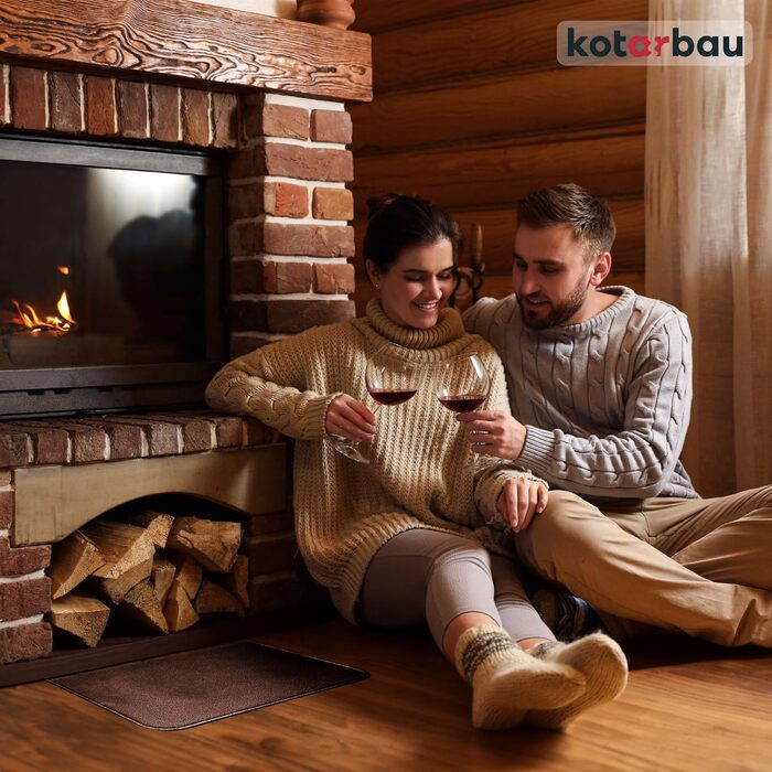 Підставка під камін KOTARBAU® 40 x 60 см з антикварної міді, сталь з порошковим покриттям. Захист підлоги для каміна, сталевий лист, захист від бруду, лист для золи.