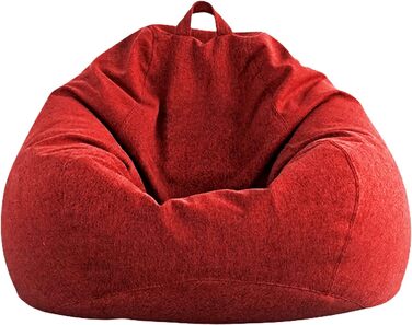 ОГОЛОШЕННЯ. CON Indoor Beanbag з наповнювачем з бісеру EPS, пуф, крісло Relax, подушка для сидіння, подушка для підлоги, крісло-мішок 185 л (80x90x50 185 л, червоний)