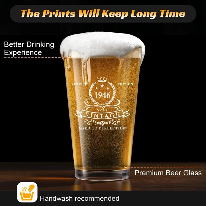 Пивний келих LIGHTEN LIFE 450 мл в дерев'яній подарунковій коробці, 1966 рік народження - ідеальний подарунок для чоловіка, тата, чоловіка на 60 років
