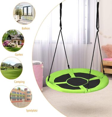 Шоукель DREAMADE для саду: регульована висота, φ100 см, до 150 кг, для дітей та дорослих (зелений)