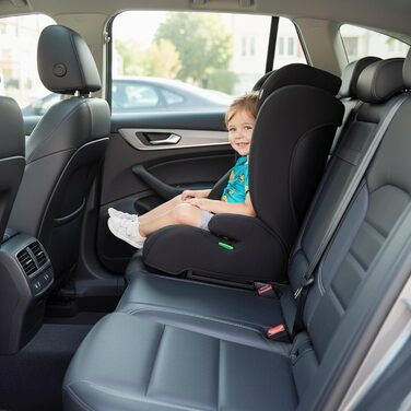 Автокрісло Deryan Charlie i-Size 100-150 см, 9-36 кг, 3.5-12 років, Чорне - з ременями безпеки, регульований підголівник, бічний захист