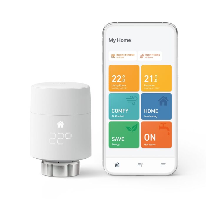 tado° Smart Термостат на радіатор WiFi V3+ Стартовий набір – Цифрове керування з додатку, сумісний з Alexa, Siri, Google Assistant