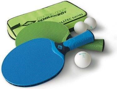 Набір для настільного тенісу з черепахою Donic, 2 водонепроникні, міцні, миються пластикові ракетки, 3 м'ячі, в зручній сумці для перенесення Alltec Hobby, 788648