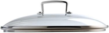 Скляна кришка Le Creuset для каструль та сковорідок з ручкою з нержавіючої сталі, 18 см