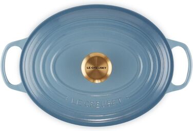 Le Creuset Signature Чавунна сковорода-жаровня з кришкою, овальна, 31 см, 8.9 л, для всіх типів плит, включаючи індукцію, колір Kirschrot