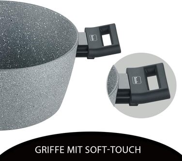 Каструля Berndes Topf 20 см з нержавіючої сталі з антипригарним покриттям, з кришкою з термостійкого скла, для всіх типів плит, індукційна, з м'якими ручками (Спеціальне видання)