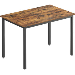 Обідній стіл, кухонний стіл, 70 х 110 х 77 см, обідній стіл на 4 персони, стіл вітальня, письмовий стіл, для їдальні, кухні, промисловий дизайн, вінтажний коричнево-чорний KDT081B01
