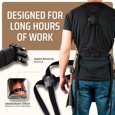 Фартух Asaya для жінок та чоловіків + рушник та відкривачка для пляшок – 284 мл, Canvas (світло-коричневий)