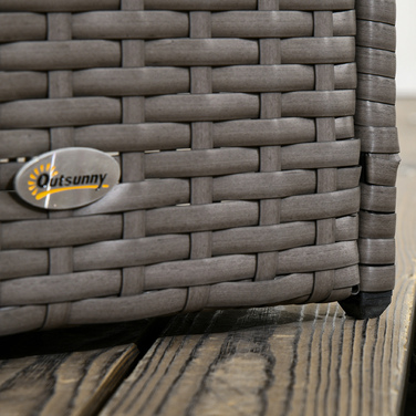 Квітковий ящик з решіткою, стійкий до погодних умов, штучний ротанг, 103 x 29 x 103 см, Сірий