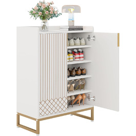 Сучасна біла шафа для взуття LITTLE TREE на 25 пар, 5-ярусна полиця для взуття з дерева, органайзер для прихожей, спальні, вітальні